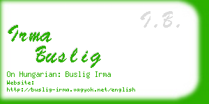 irma buslig business card